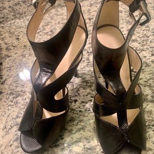 Nine West NEW black leather high-heels- 6.5M